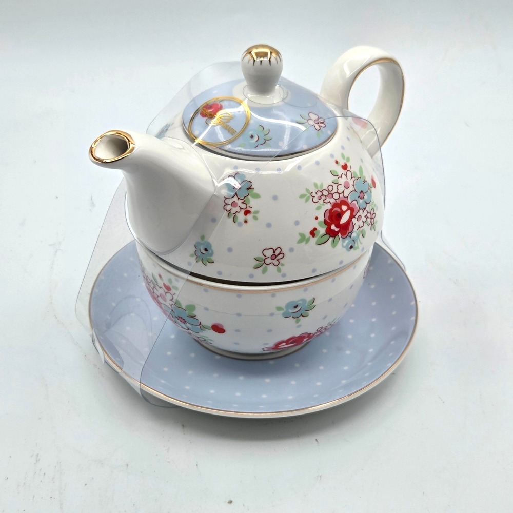 Grace Teaware Tea For One 4 Piece Set Katie Rose Bone China BRAND NEW!